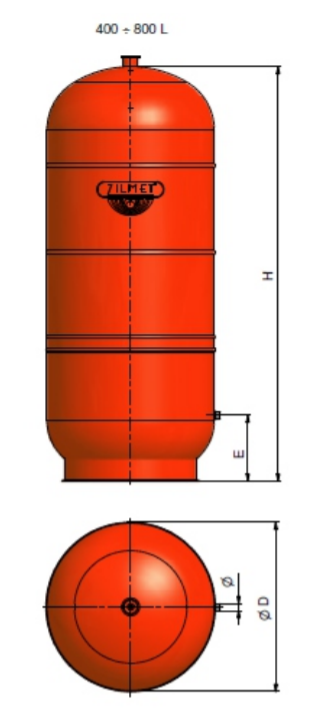 1300080000 - Zilmet 800 Litre Cal-Pro Heating Expansion Vessel